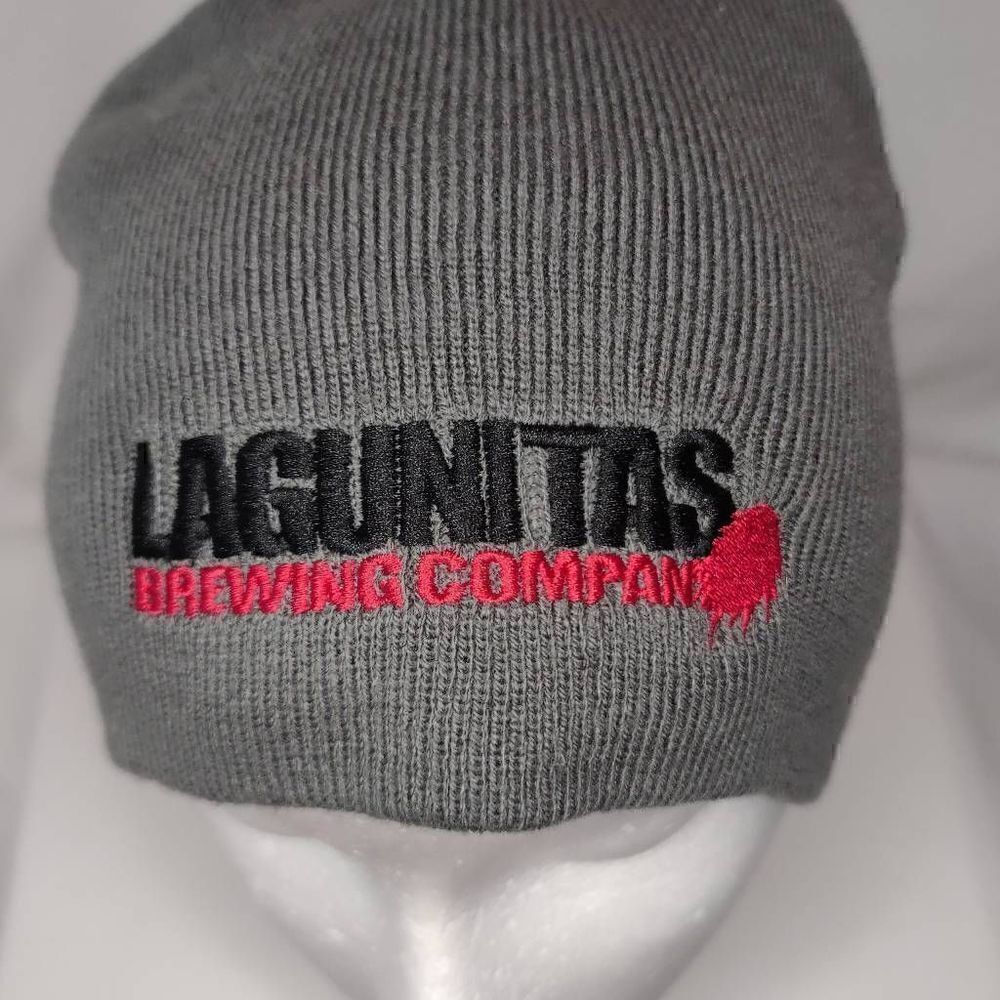 Adult Unisex Lagunitas Brewing Company Embroidered Beanie Hat Gray
